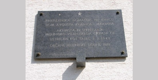 Spominska plošča: Avgust Kranjc-Marjan - Slika 1