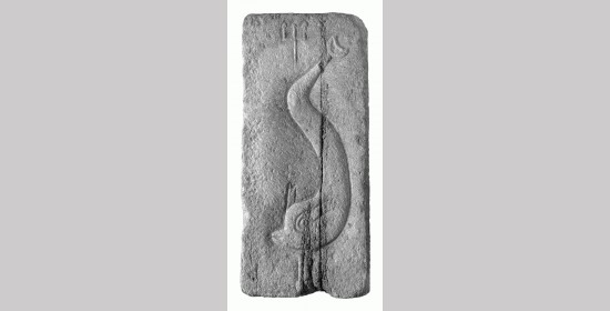 Nagrobna plošča z reliefom delfina in trizobom - Slika 1