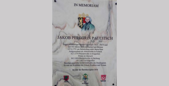 Gedenktafel Bischof Jakob Peregrin Paulitsch - Bild 1